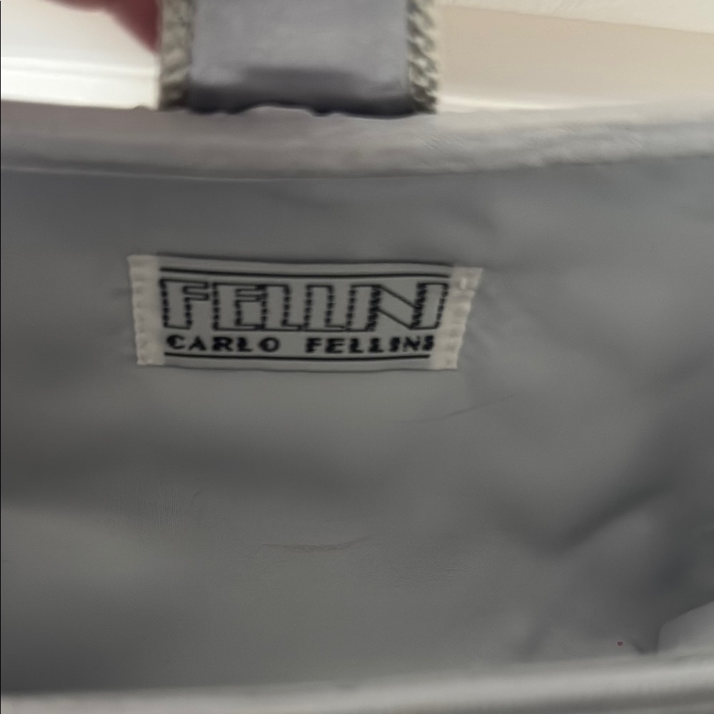 Silver Ribbed Clutch with Strap - Picture 2 of 5